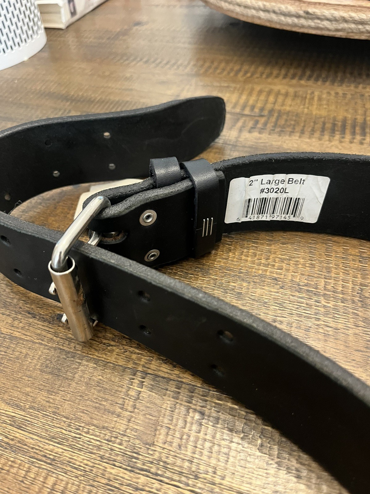 Handmade Rudedog USA 2” Large Black Leather Belt Adjustable 3020L