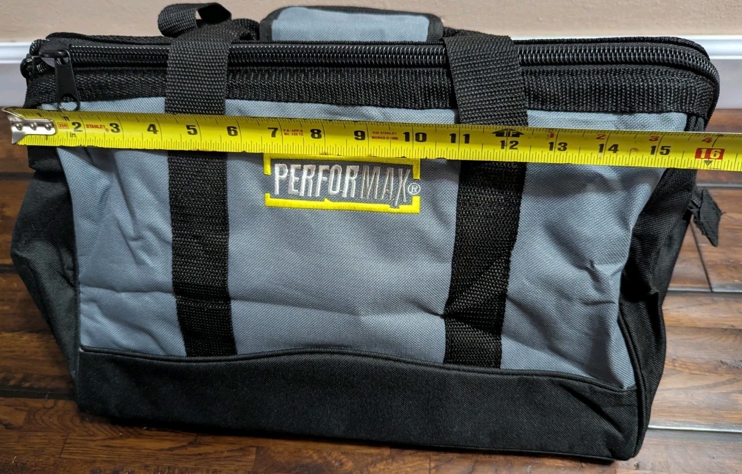 Performax Grey Black Gear and Hardware Tools Bag Dual Handles Heavy-Duty Zipper