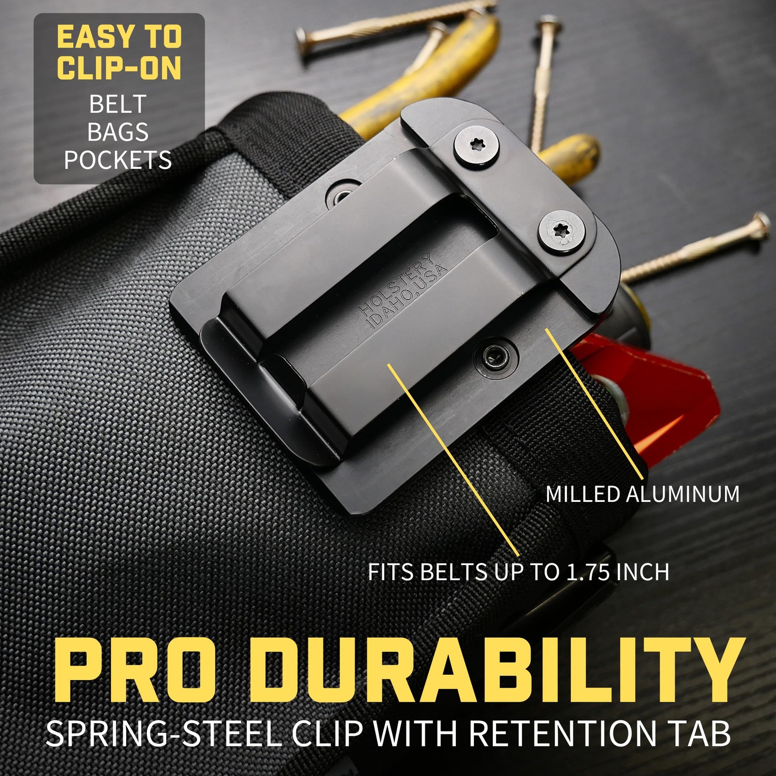 Big Joey Pouch PRO | ClipOn Tool Belt Bag for Tools, Screws, and Nails Great…