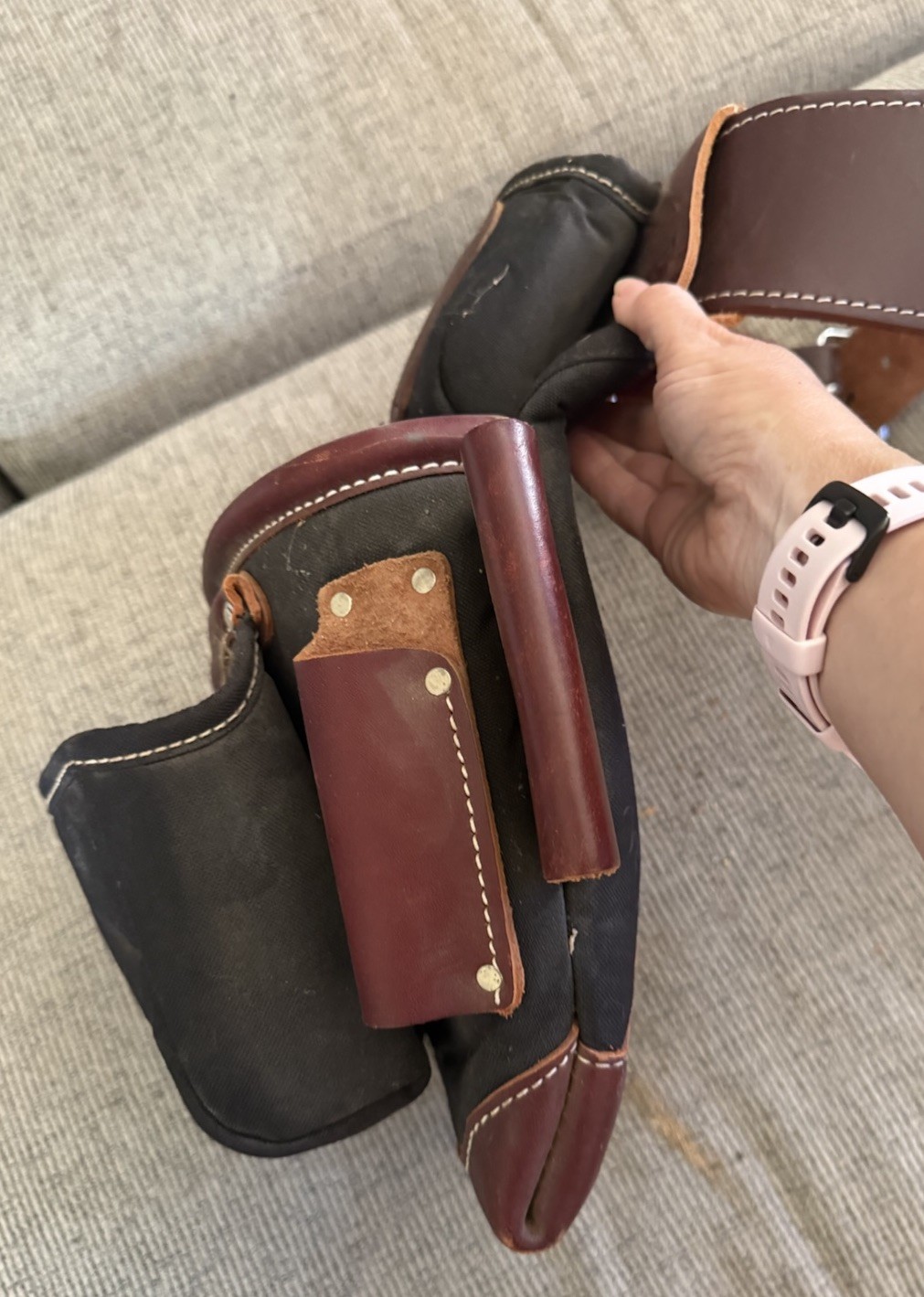 Occidental Leather 5564 Belt-Worn Fastener Bag with Divided Nylon Double Bag set