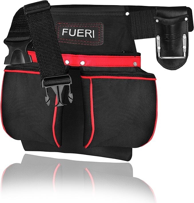 FUERI Cordura Tool Belt for Carpenters Heavy Duty Adjustable Tool Pouch Bag