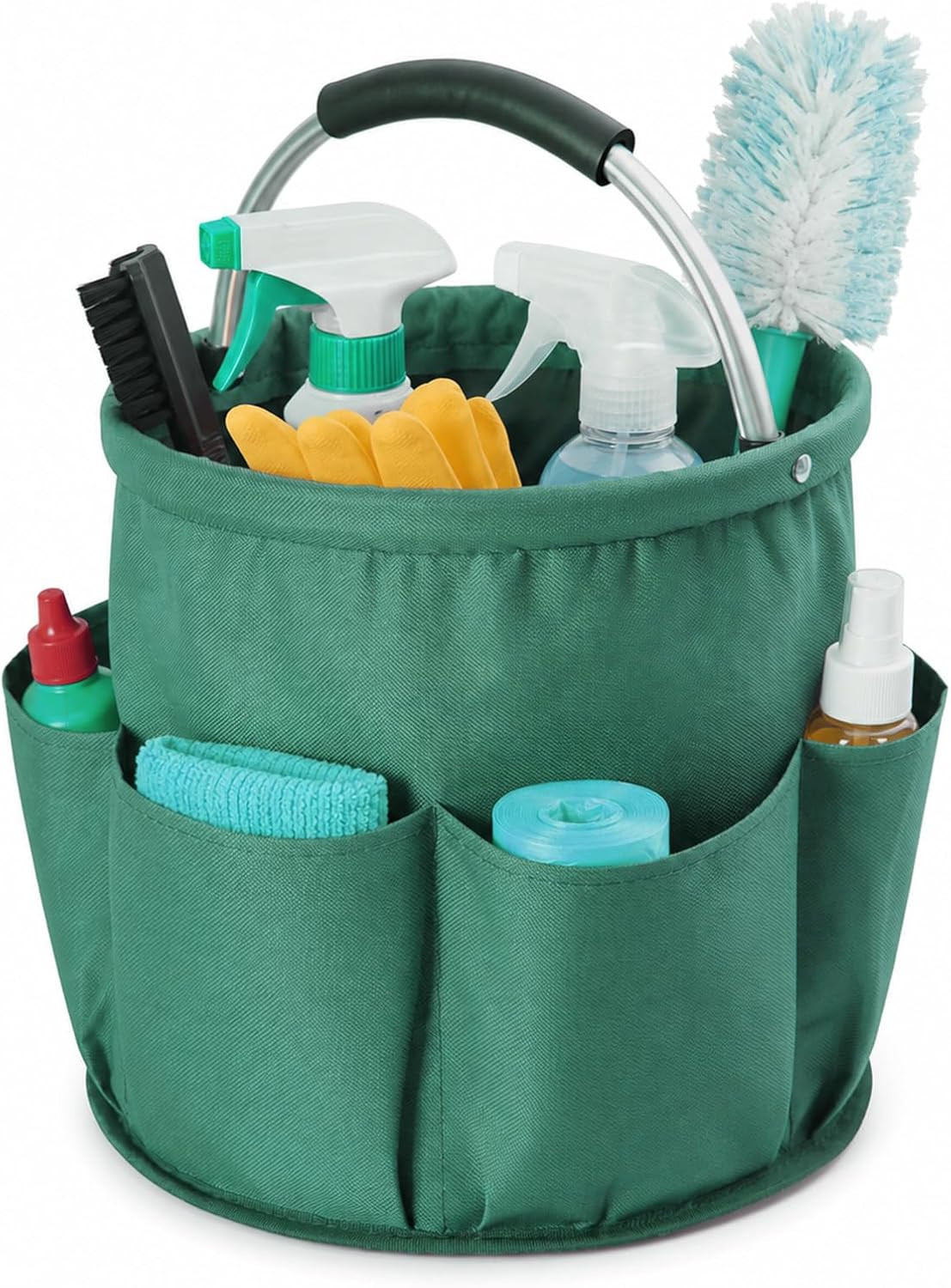 Cleaning Caddy with Handle, Large Supply Organiser 17L with 6 Pockets, Cleaning