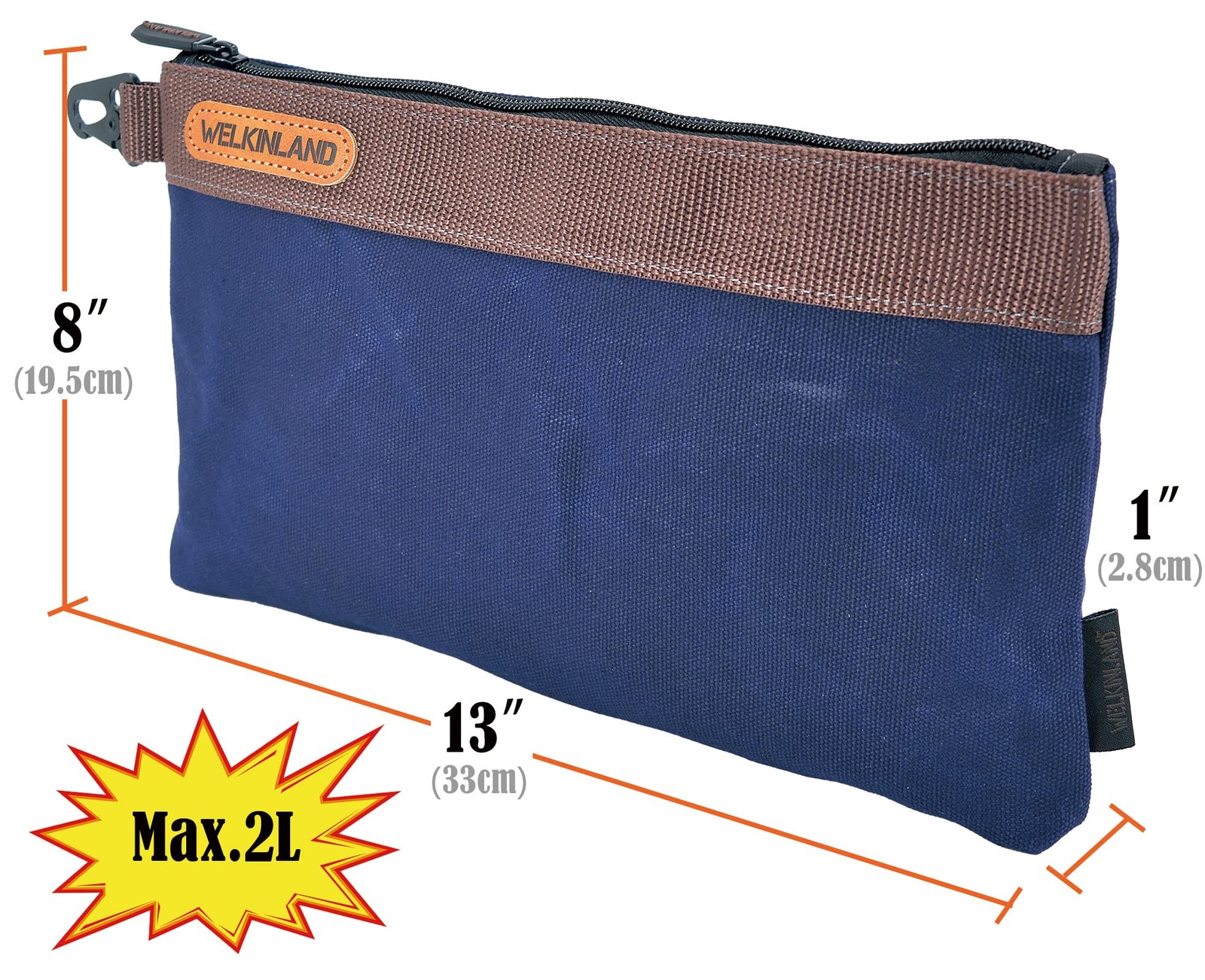 WELKINLAND Heavy-Duty Canvas Tool Pouch – 4PCS, 12″ Waxed Canvas Zipper Tool …