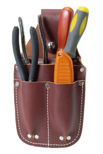 Occidental Leather 5057 Leather Pocket Tool Caddy with 4 Pockets & Holders