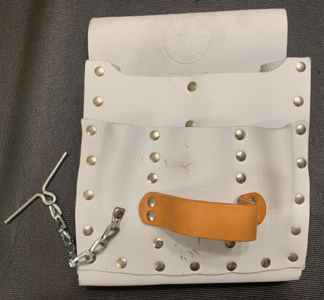 Klein Tools 5166 White W2 Leather Electrician’s Tool Pouch Made in USA