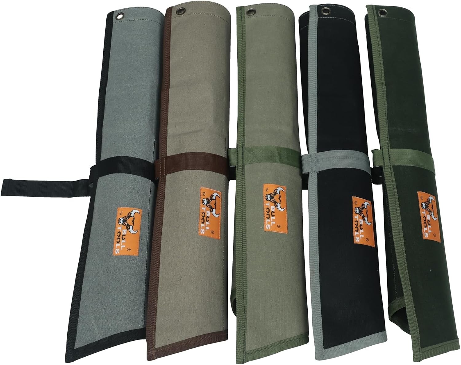 Bull Tools 14 Pocket Heavy-Duty Wrench Roll Organizer – Olive Drab Canvas Pouch