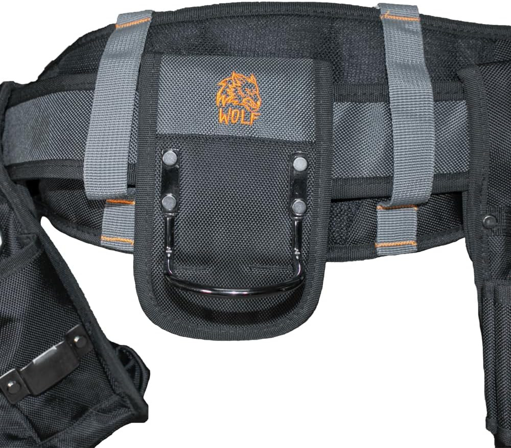 WOLF WTB300 Heavy-Duty Padded Tool Work Belt w/Pouch Bags | Universal Body Waist