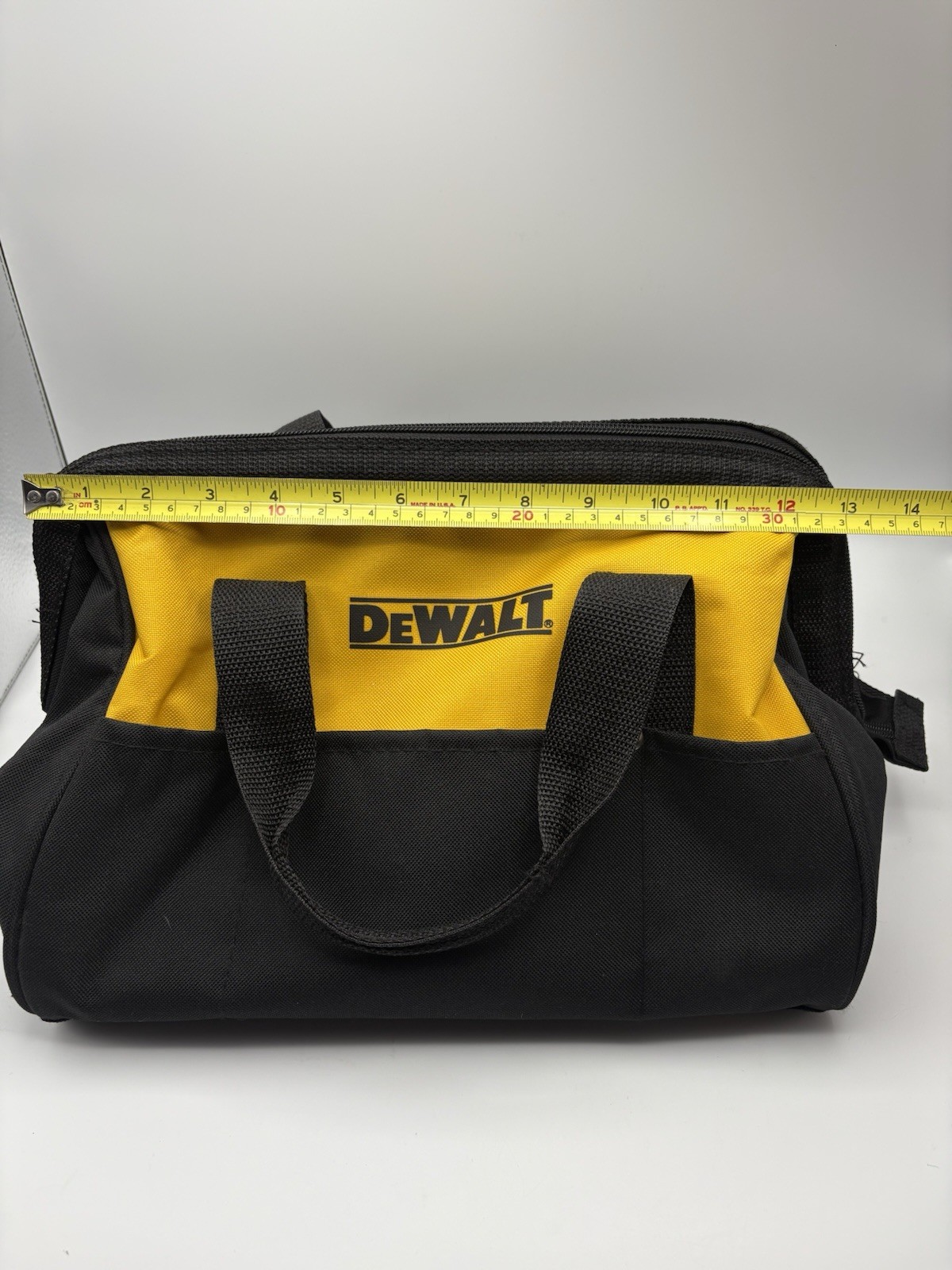 Dewalt Tool Bag 13” Yellow & Black Zipper Handles
