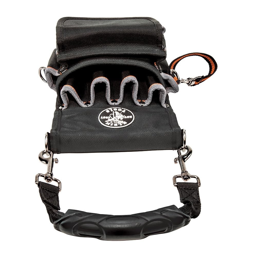 Heavy-Duty Tool Pouch with 9 Pockets, Electrical Tape Holder, Reinforced Bottom