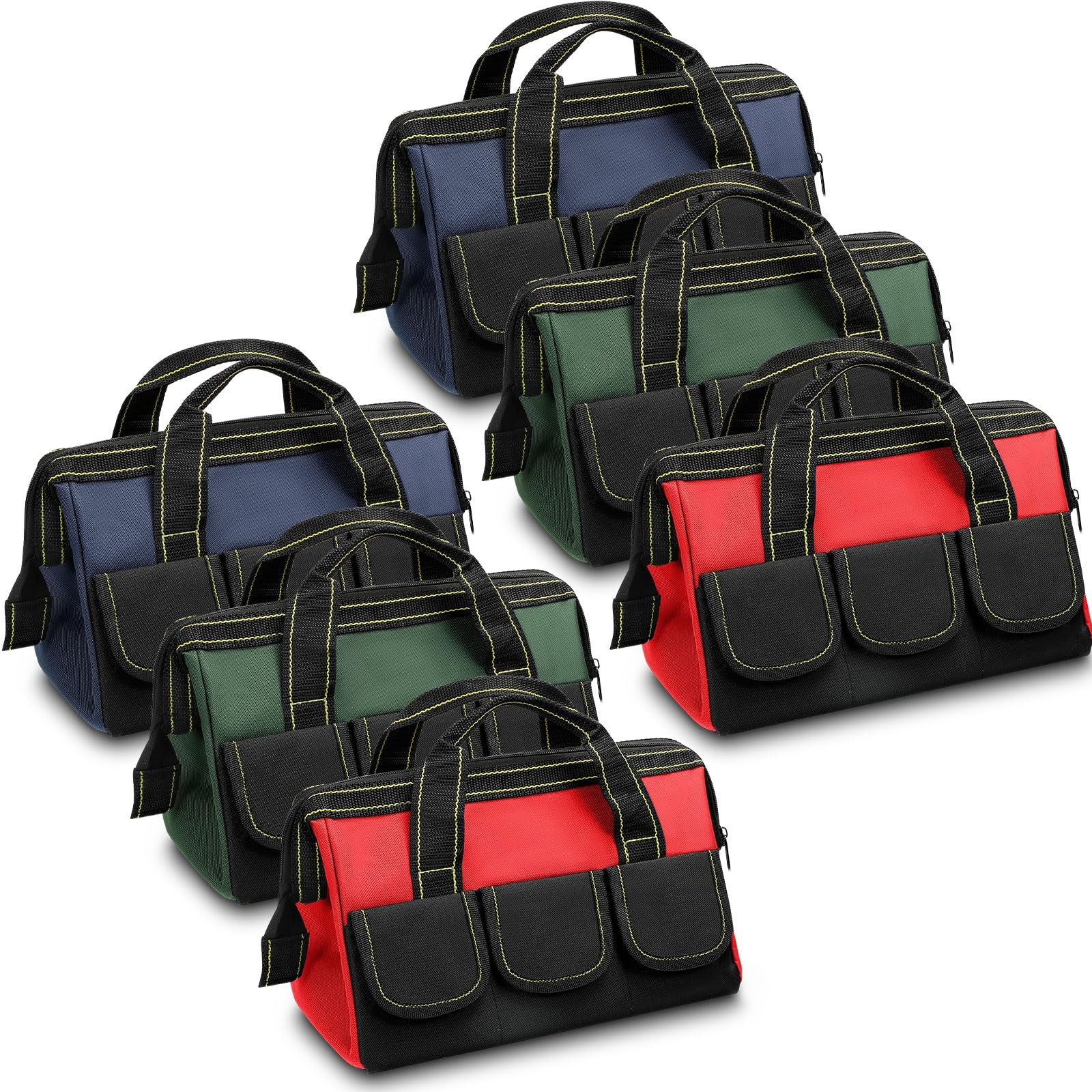6 Pcs Tool Bag for Men Women Heavy Duty Tool Tote with Waterproof Hard Bottom…
