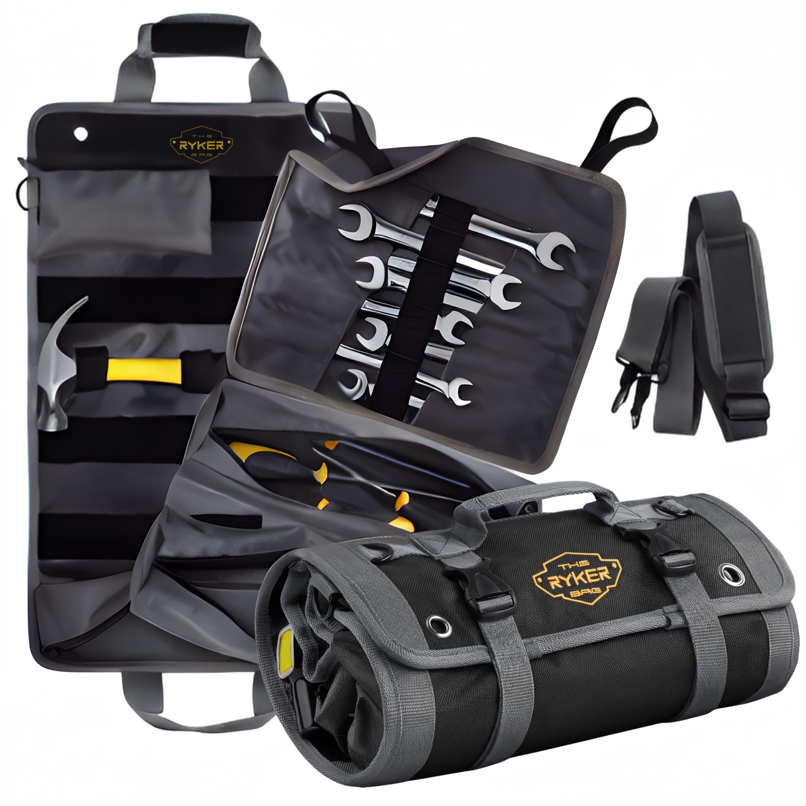 The Ryker Bag Black Pro Tool Roll – Heavy-Duty Canvas Roll-Up PRO