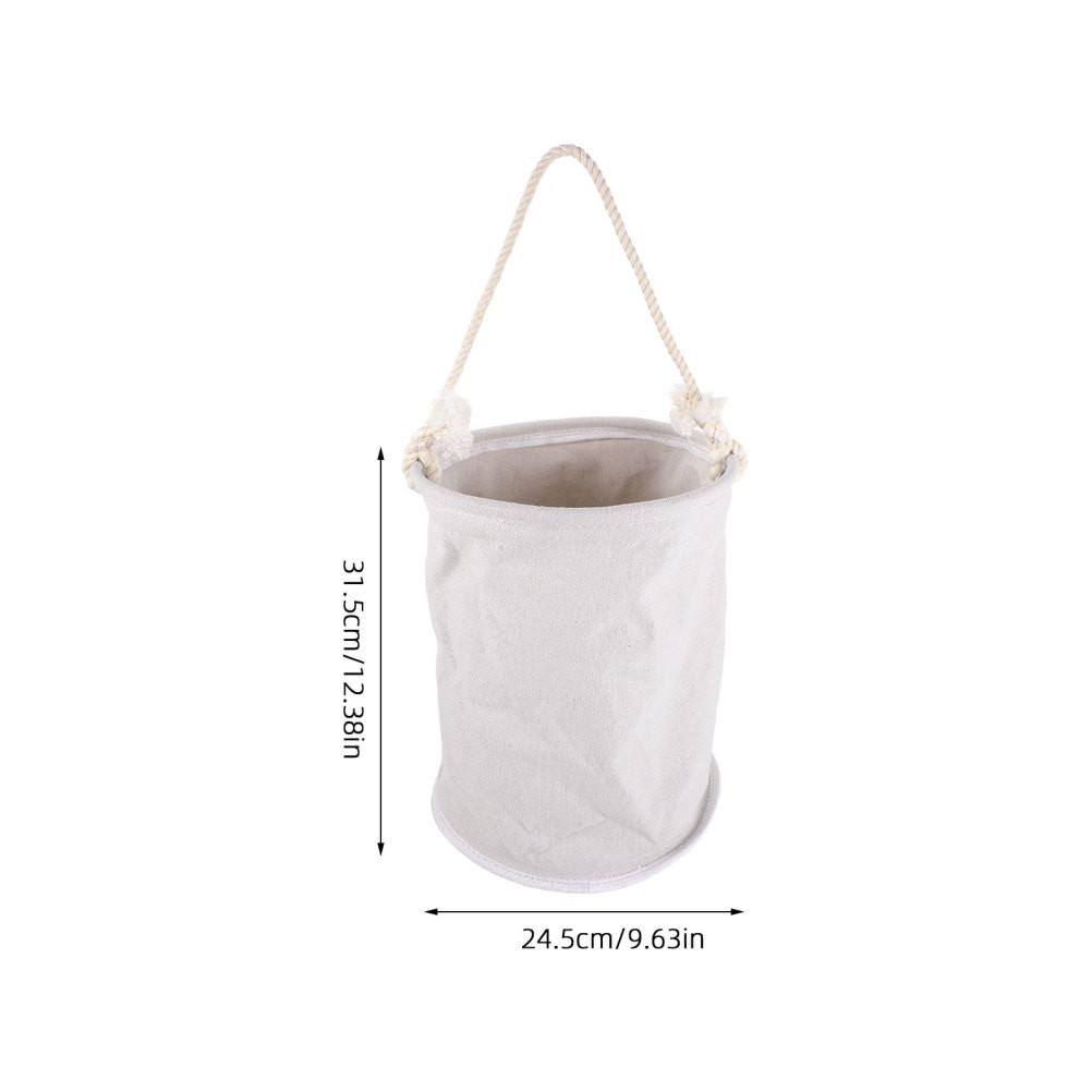 White Canvas Utility Tool Bucket Bag for Scaffold Hoist and Work At Height Tasks
