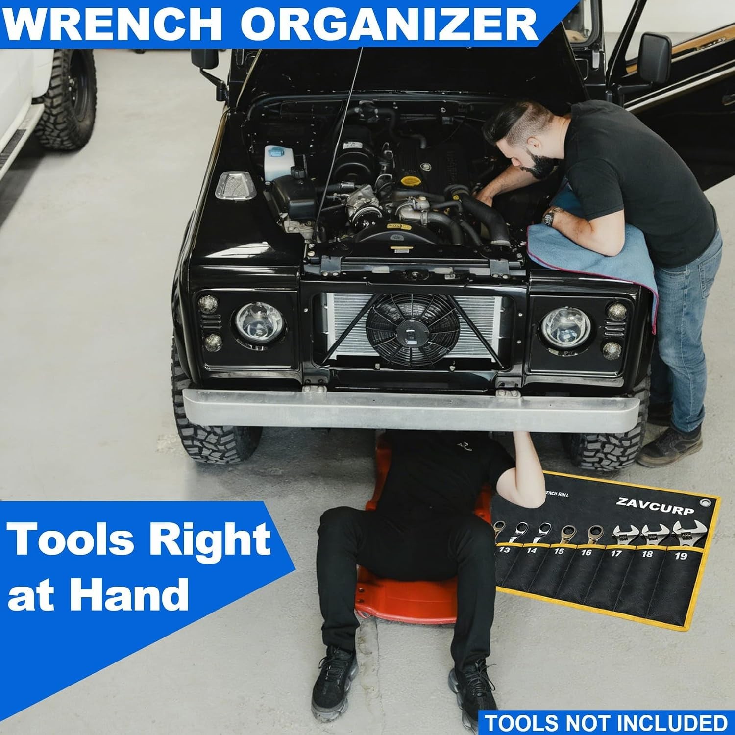 Wrench Roll Up Pouch Metric 12 Pockets 8-19mm Wrench Organizer | Tool Roll Up…