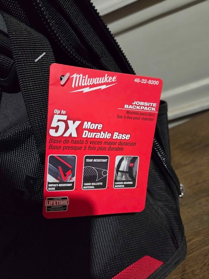 Milwaukee 48-22-8200 35-Pocket Impact Resistant 1680 Ballistic Jobsite Backpack