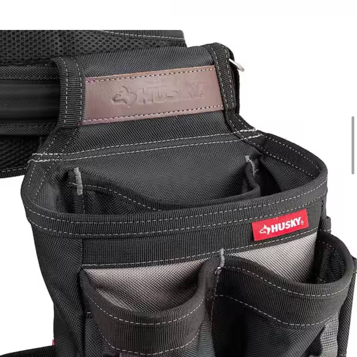 Husky Electricians 2-Bag Heavy Duty Work Tool Storage Belt with Suspenders