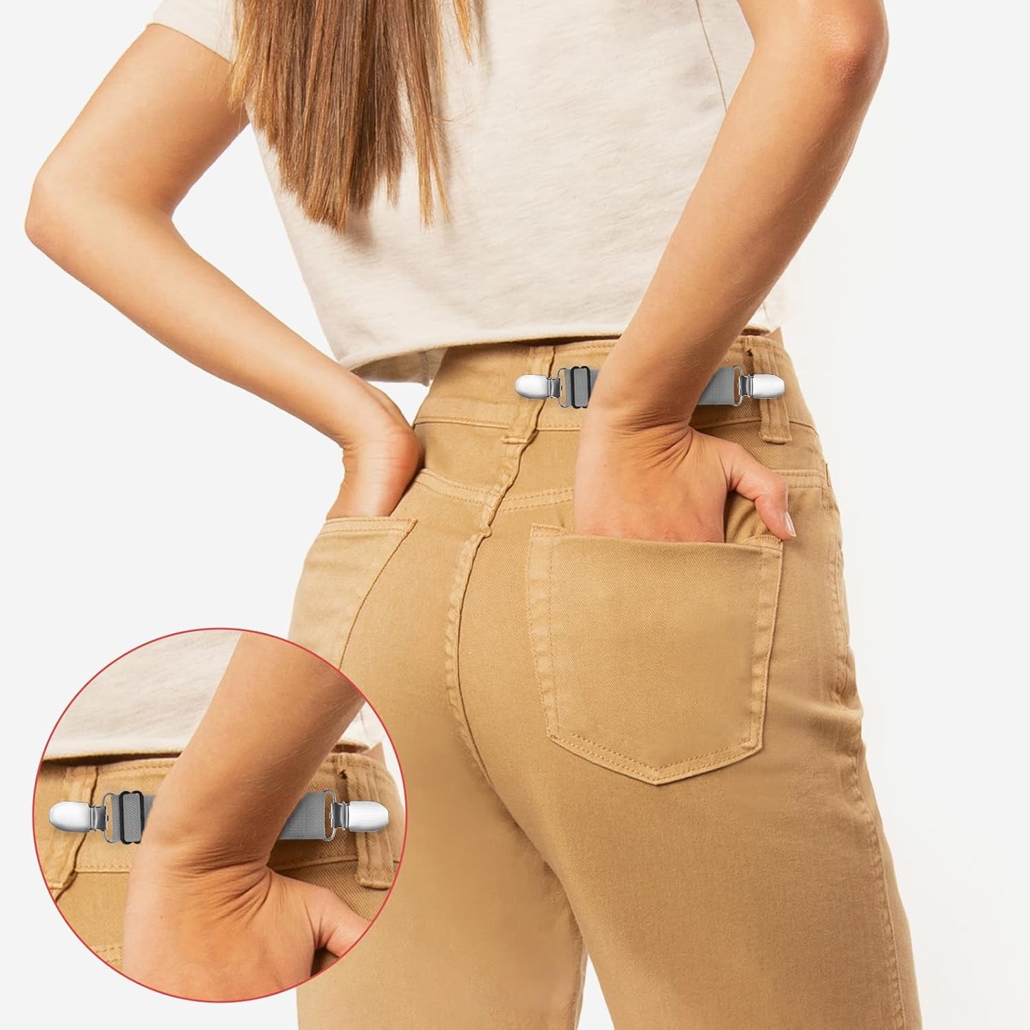6 PCS Waist Cincher Clip Cinch Clips for Women, Adjustable Tightener…