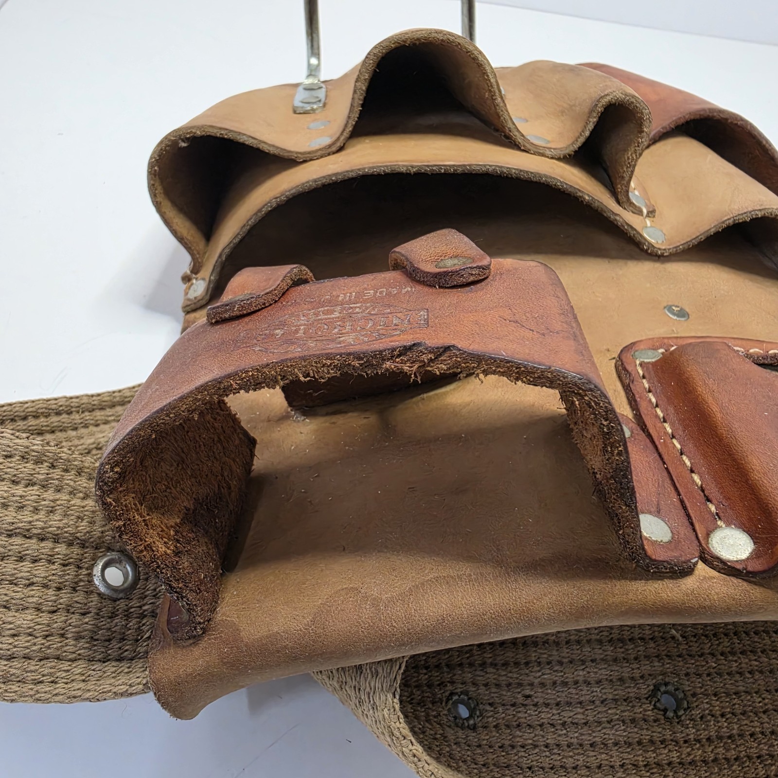 Vintage Nicholas Leather Tool Pouch Made In USA McGuire Heavy Duty 403 823