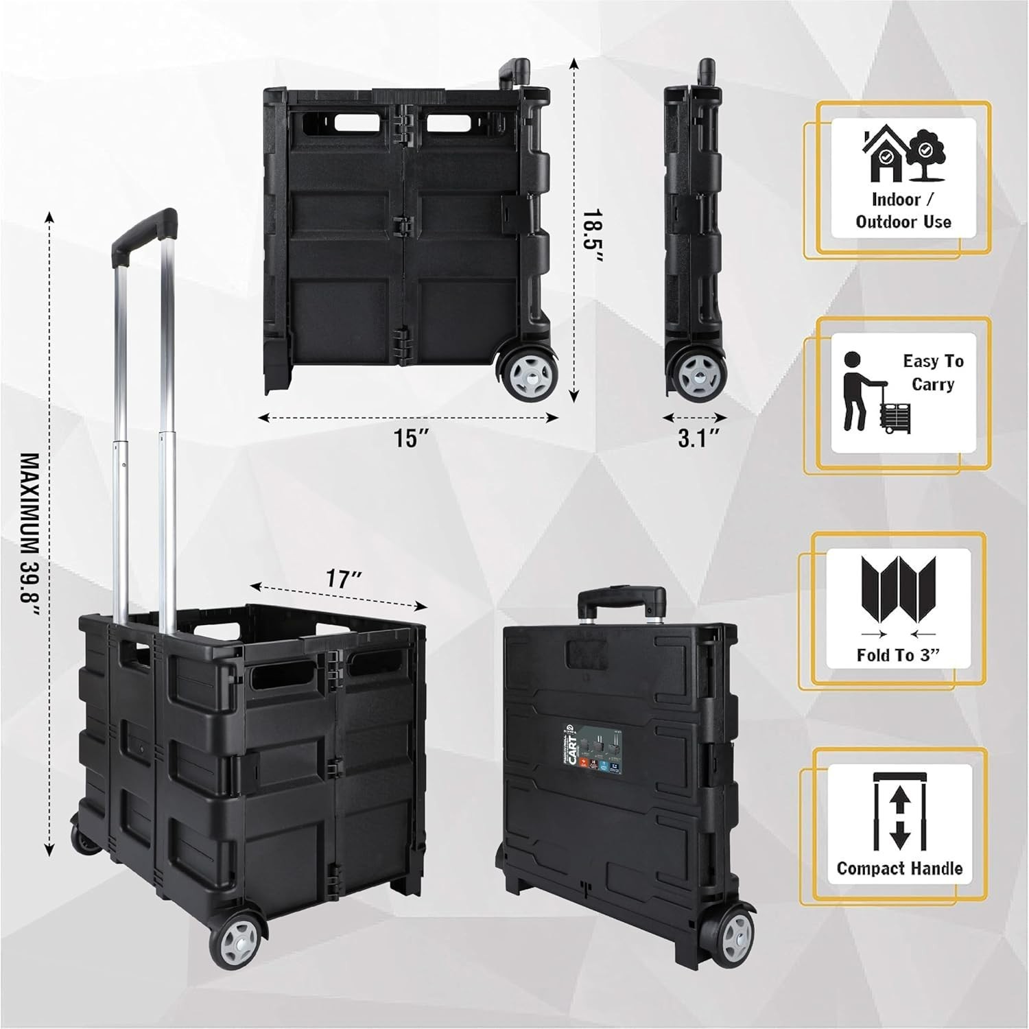 85-010 Grand Pack-N-Roll Portable Tools Carrier with Telescopic Handle, 80 Lb…