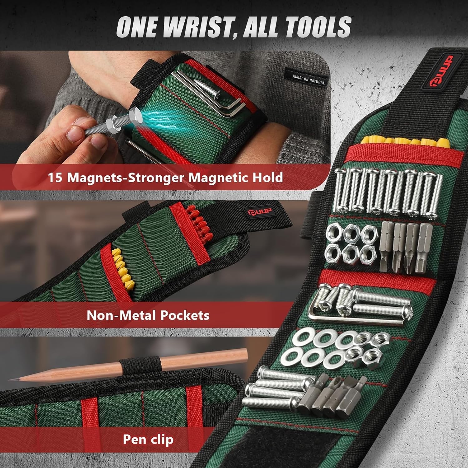 Rechargeable LED Wrist Tool Holder with Strong Magnets – Ultimate Handyman Gift