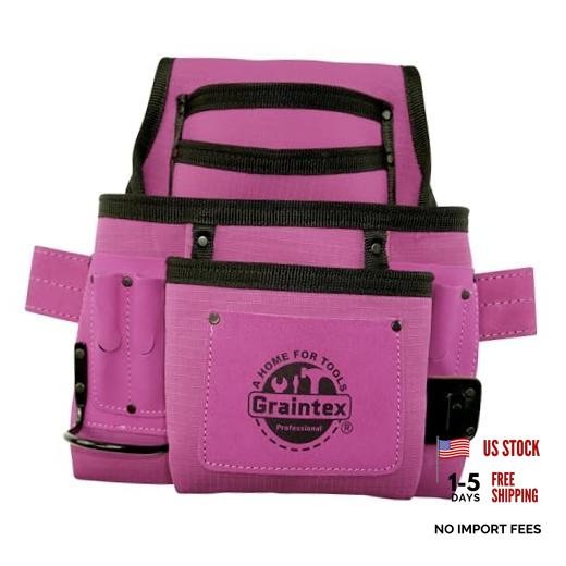 10 Pocket Professional Nail & Tool Pouch, Ripstop Canvas Double Purple