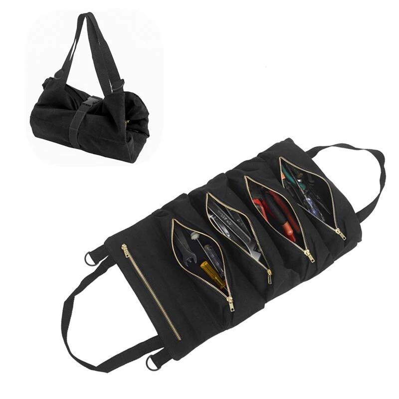 Tool Roll Organizer Foldable Bag for Car Electrician Tools Pliers Wrenches Pouch