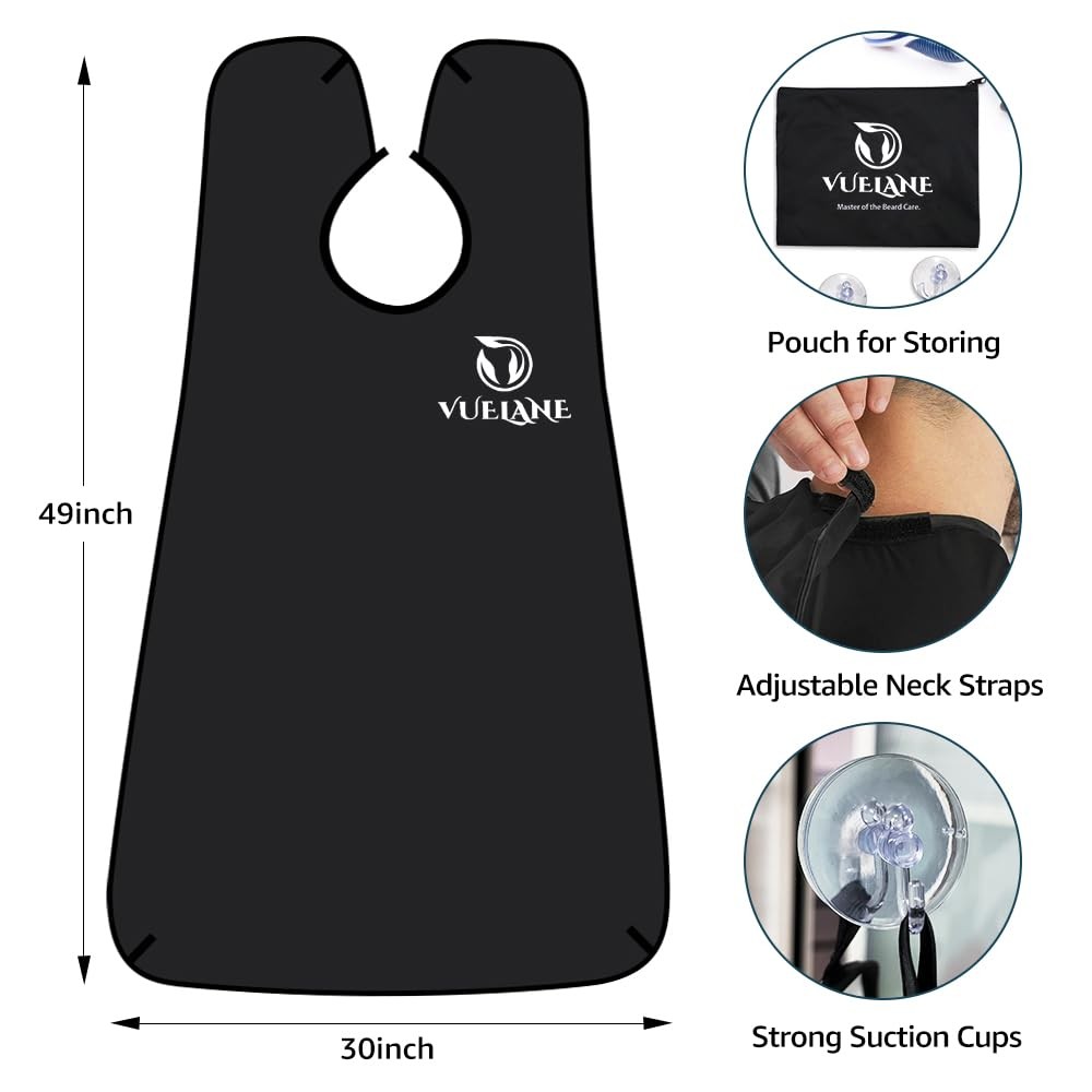Beard Bib Beard Apron, Beard Bib Hair Catcher for Men Shaving, Non-Stick Bear…