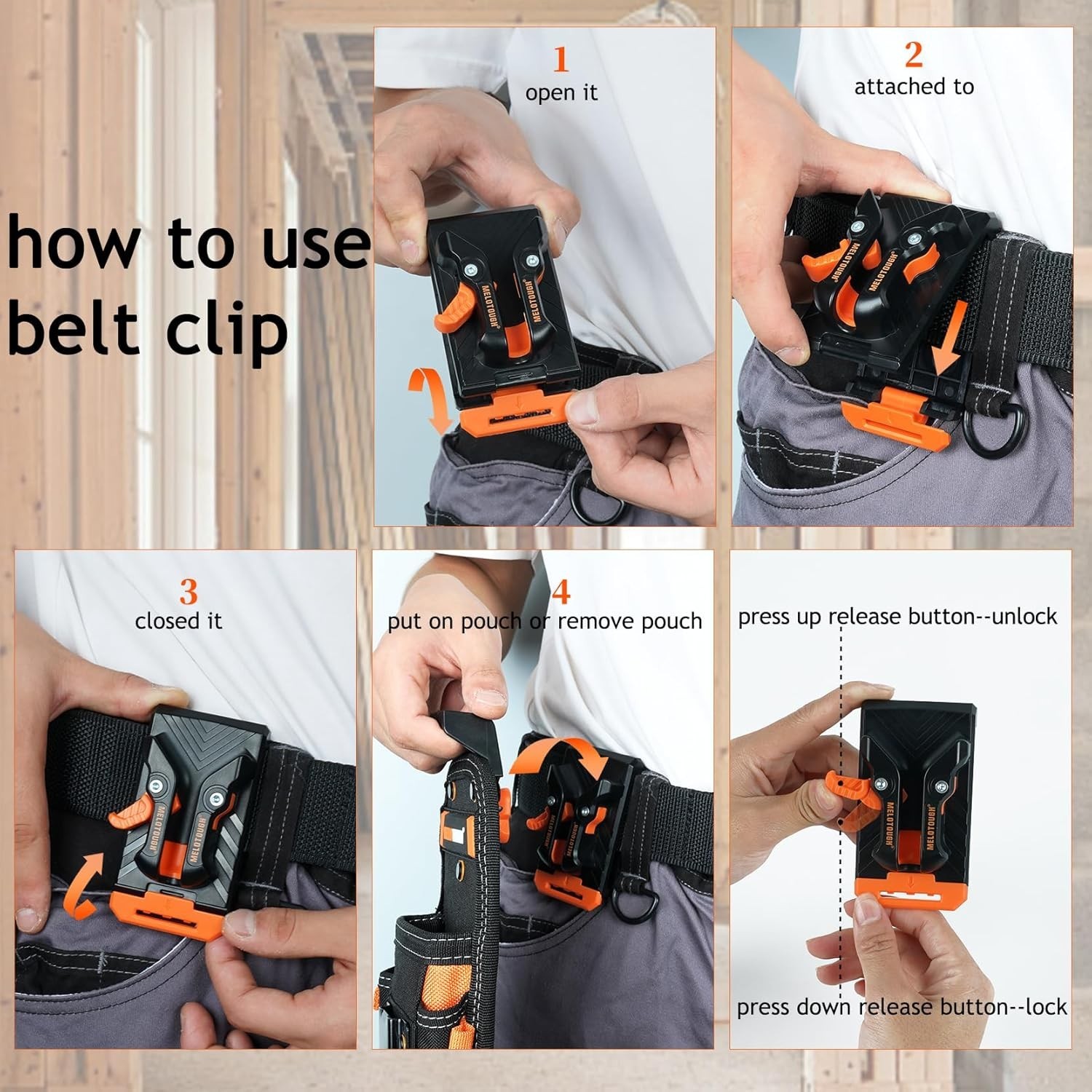 Small Tool Pouch with Quick Release Belt ClipClip On Tool Belt Pouch with Ele…
