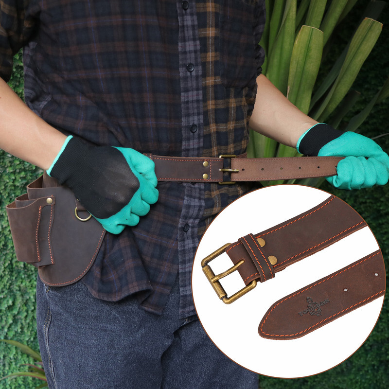 TOURBON Leather Florist Tool Storage Belt Bag Garden Pliers Waist Holster