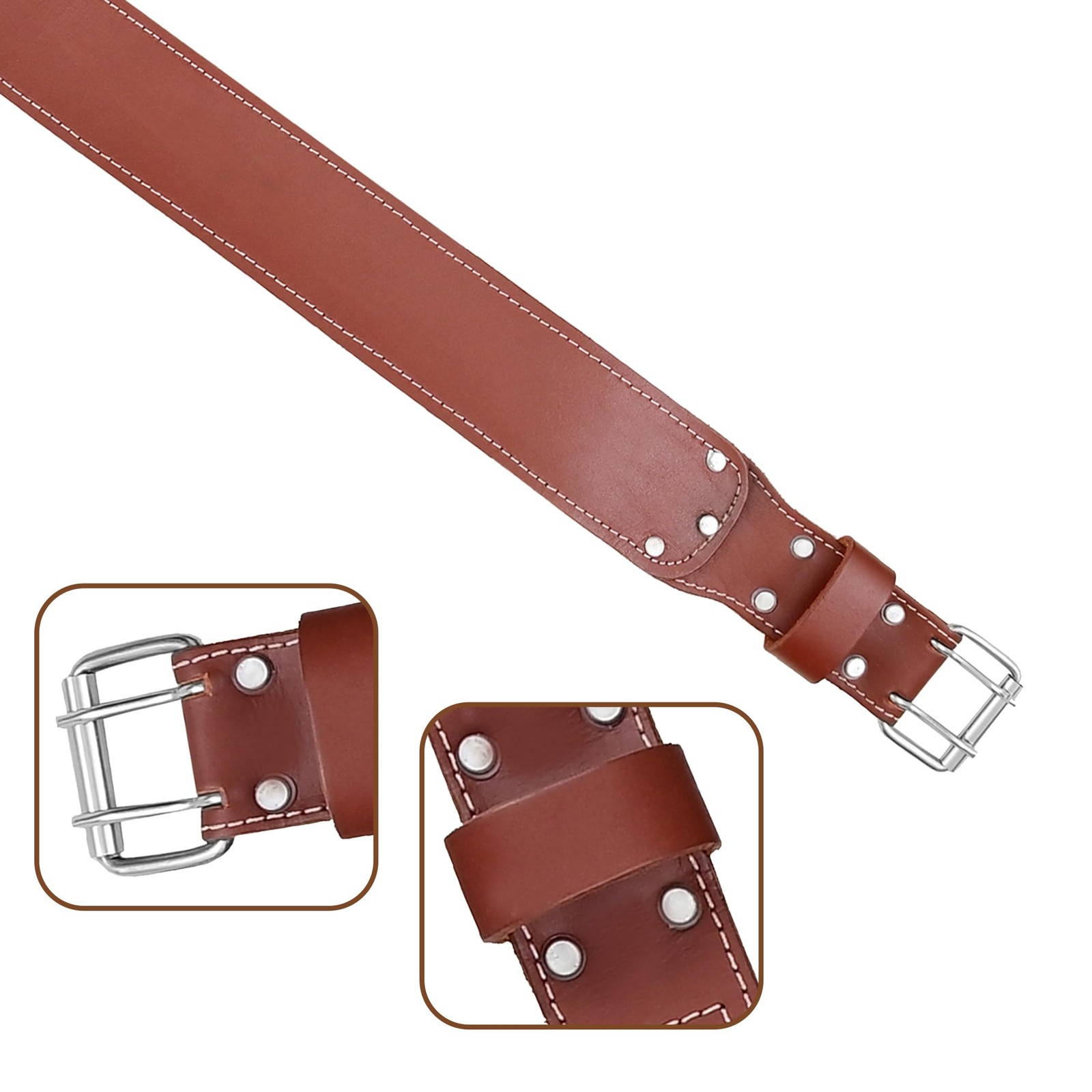 3 Inch Mens Leather Tool Belt Carpenter Construction Foam Fits 3449 Inch