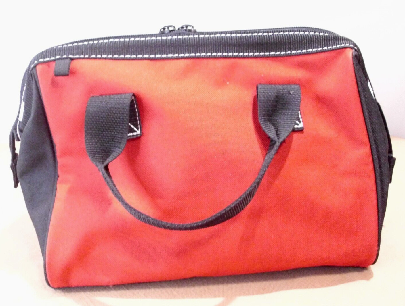 Bag Husky Tool 12″ Red Zippered Polyester Tote Storage Organizer 3 Pockets Logo