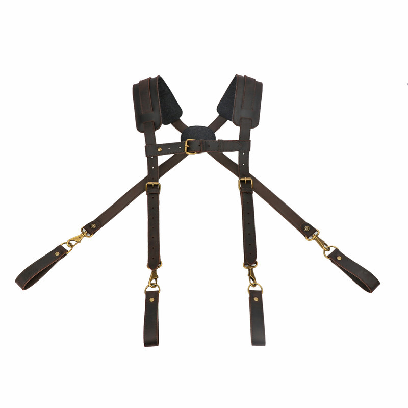 TOURBON Leather Tool Belt Harness Suspender Carpenter Contractor Tools Carry