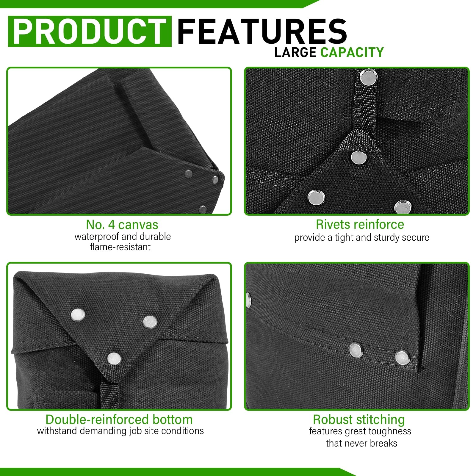 5x10x9in Tool Bag for Bolt and Tool Storage, Flame Resistant Canvas Bag Tool …
