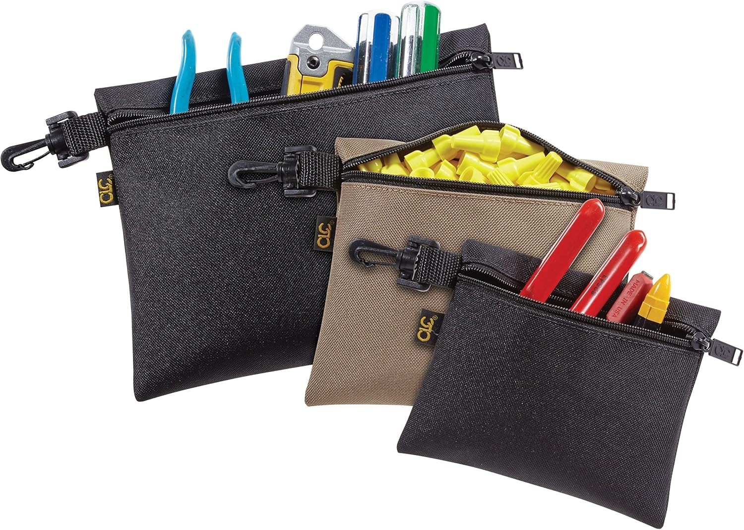 CLC 1100 Multi-Purpose Clip-on Zippered Poly Bags, 3 Pack