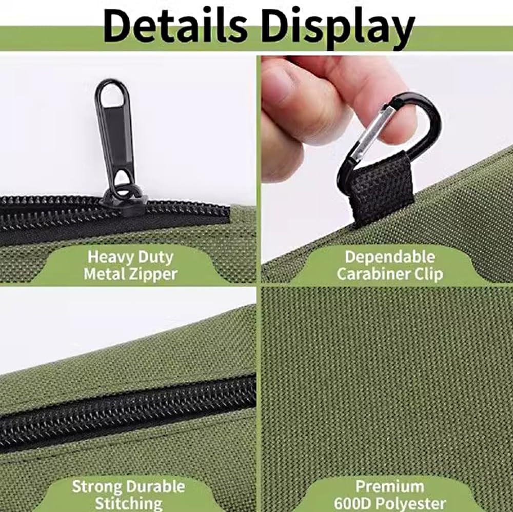 4Pcs Premium Tool Bag Set,12 inch Zippered Tool Pouch with Carabiner Clip,Versat