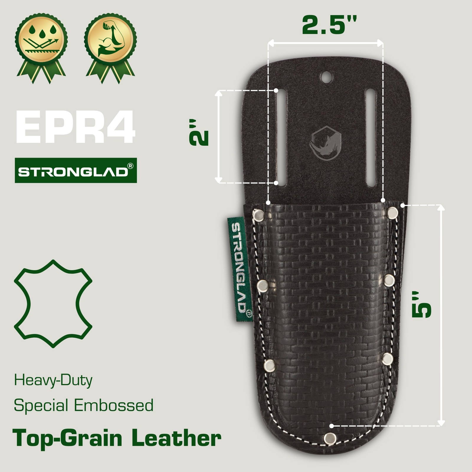 STRONGLAD Pliers Holster – Leather Tool Holder for Belt, Fits 2″ Quick-Access…