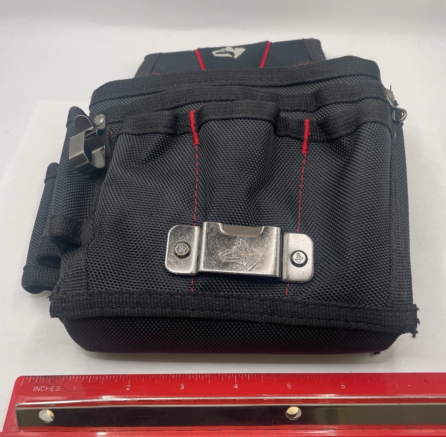 Husky Maintenance Tool Belt Pouch Nylon Polyester Black Back Flap