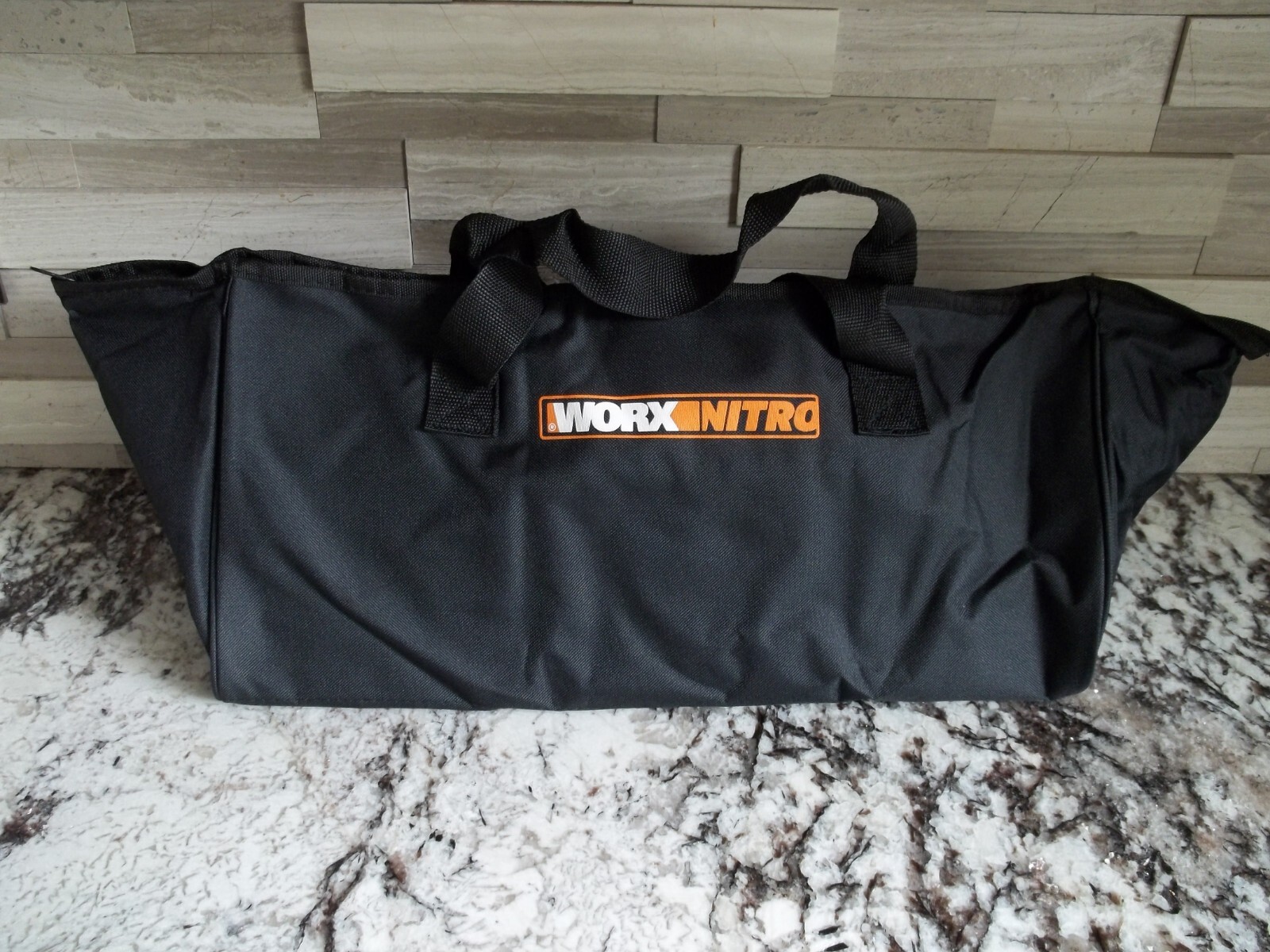 NEW Genuine Large Mouth WORX Nitro 18”L x 9”H x 8”W Zippered Black Tool Bag