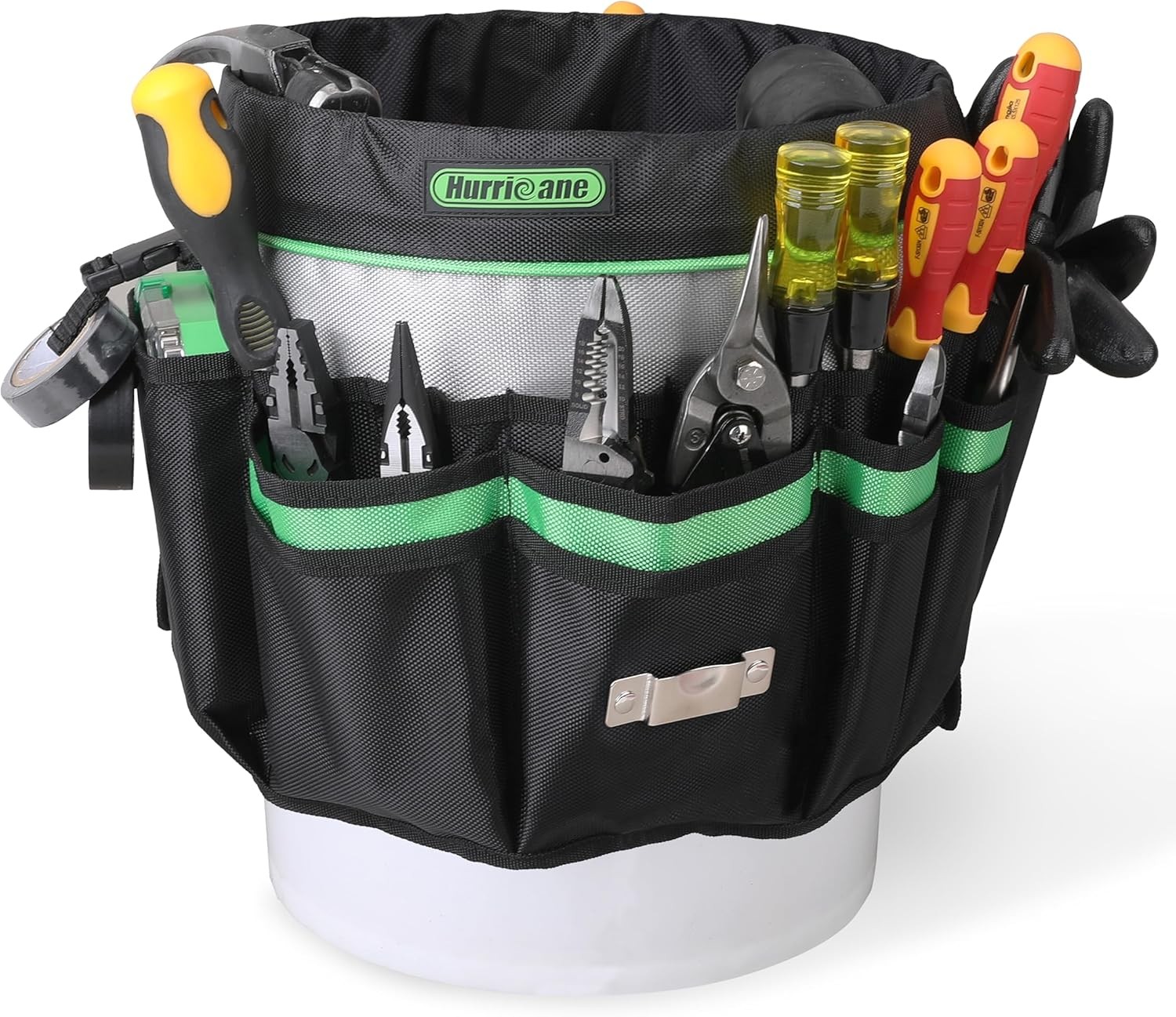 HURRICANE 5 Gallon Bucket Tool Bag Organizer, Garden Tool Caddy with 52 Pockets,