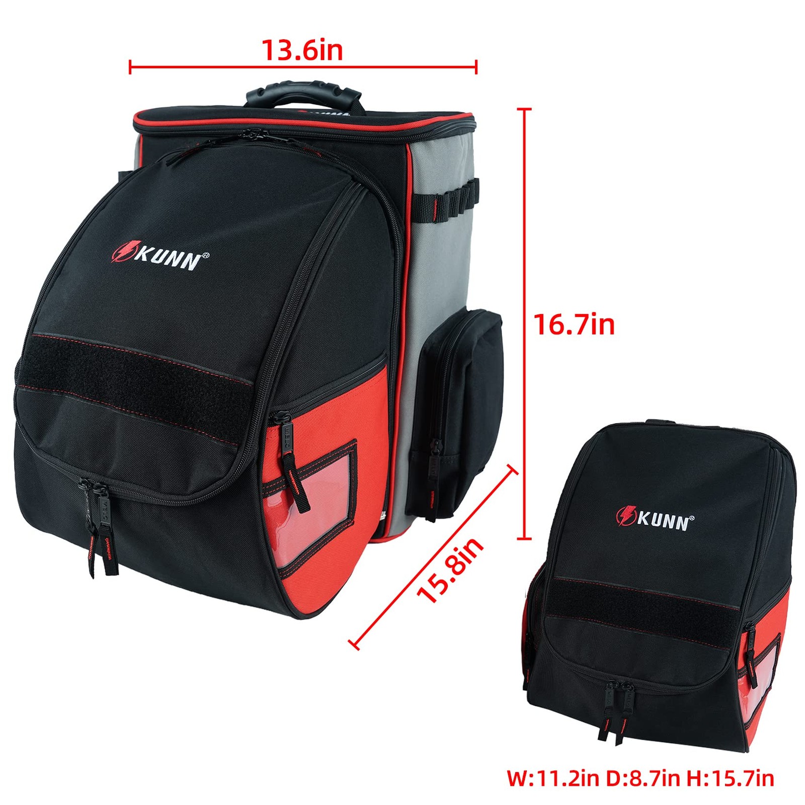 KUNN Welding-Backpack with Detachable Helmet-Bag – Welding Backpack Red, Red