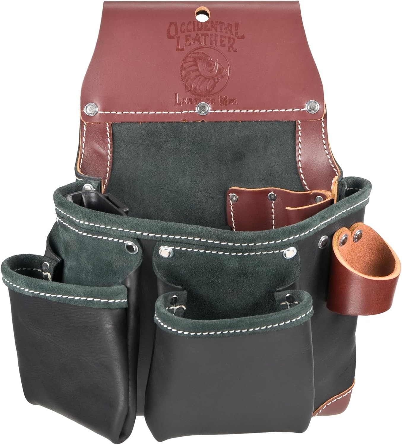 Occidental Leather B5612 12-Pocket Green Building Tool Bag , Black