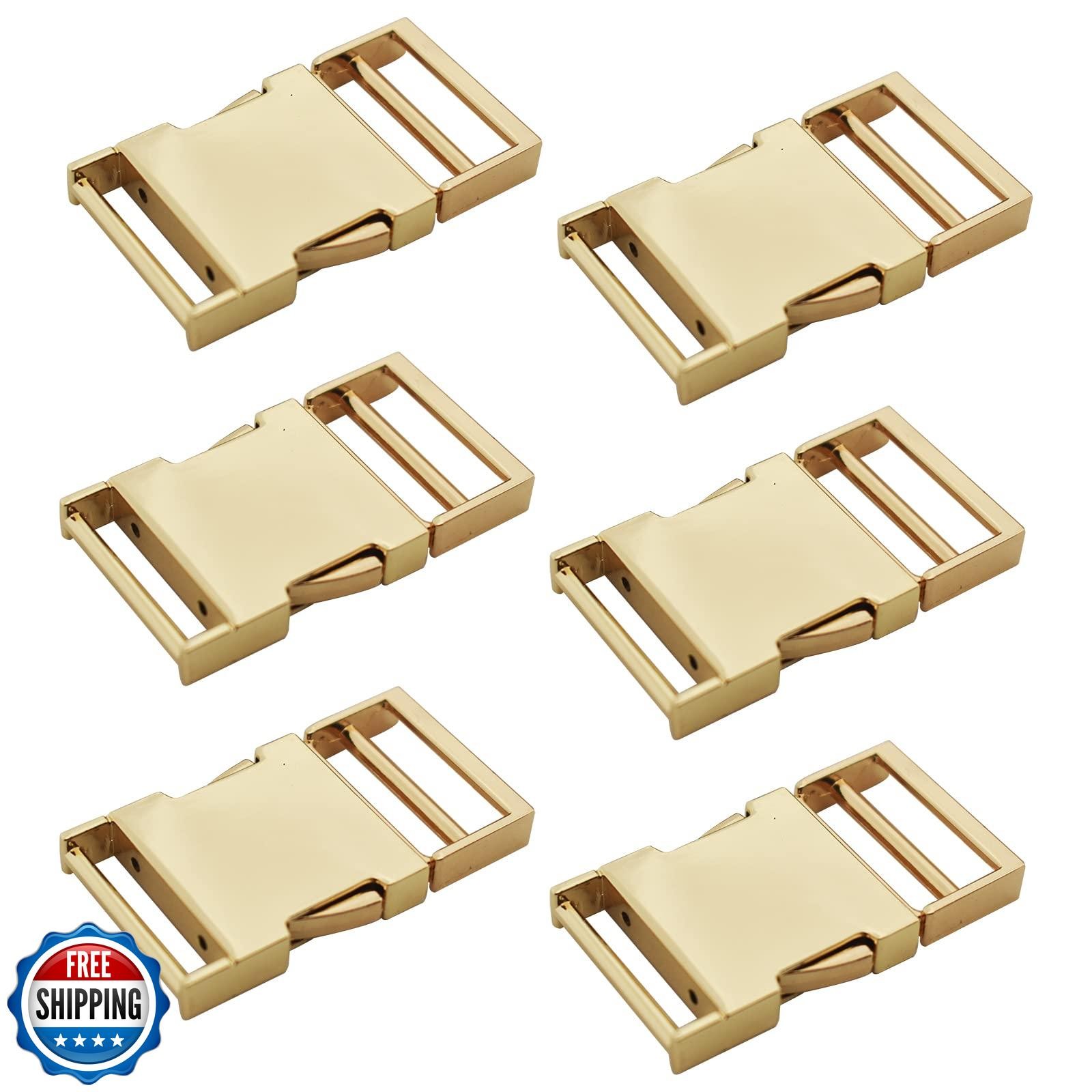Bytiyar 6 pcs 1 inch Metal Buckles Side Quick Release Single Adjustable Buckl