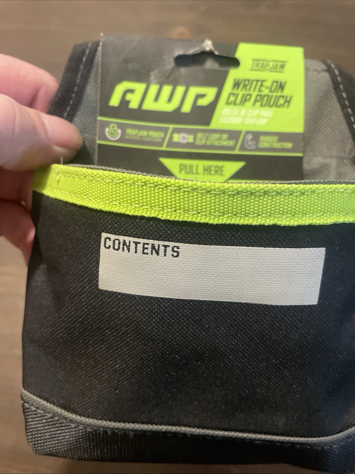 AWP Trapjaw Clip-On Fastener Pouch with Spring-Loaded Technology Metal Belt Clip