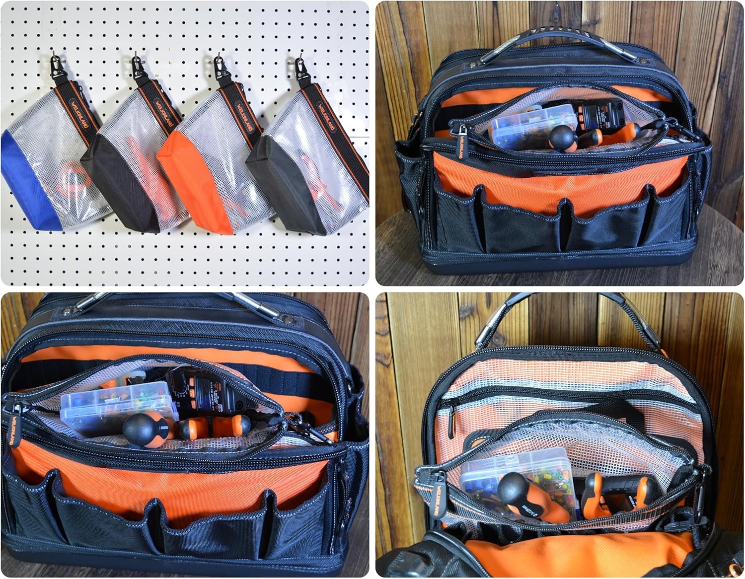 10-Inch Clear Tool Pouch Organizer – 4 Pcs Zipper Tool Bags
