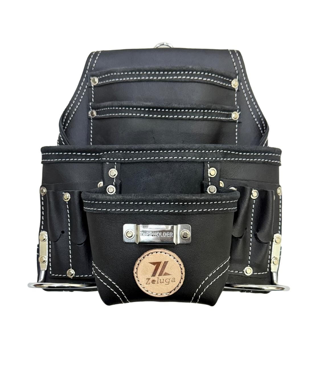 20117 10 Pocket Rigger Heavy Duty Leather Tool Bag Black