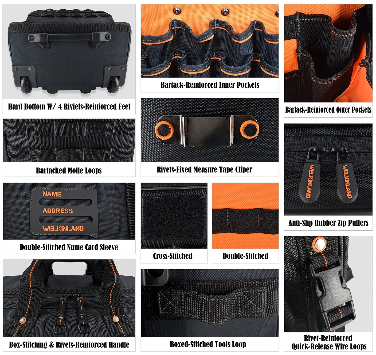 46pockets26″ Rolling Tool Bag Tool Bag With Wheels Large Tool Bag Rolling Tote B