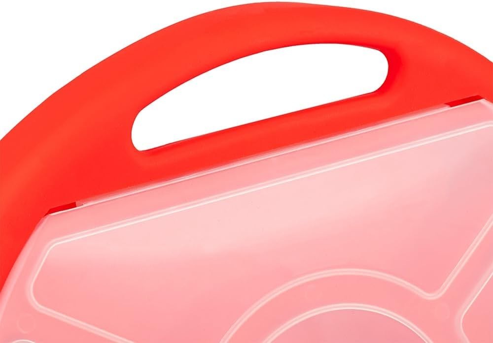 Multi-Use Red Bucket Seat Organizer – 6 Compartments & Clear Lid for Visibility