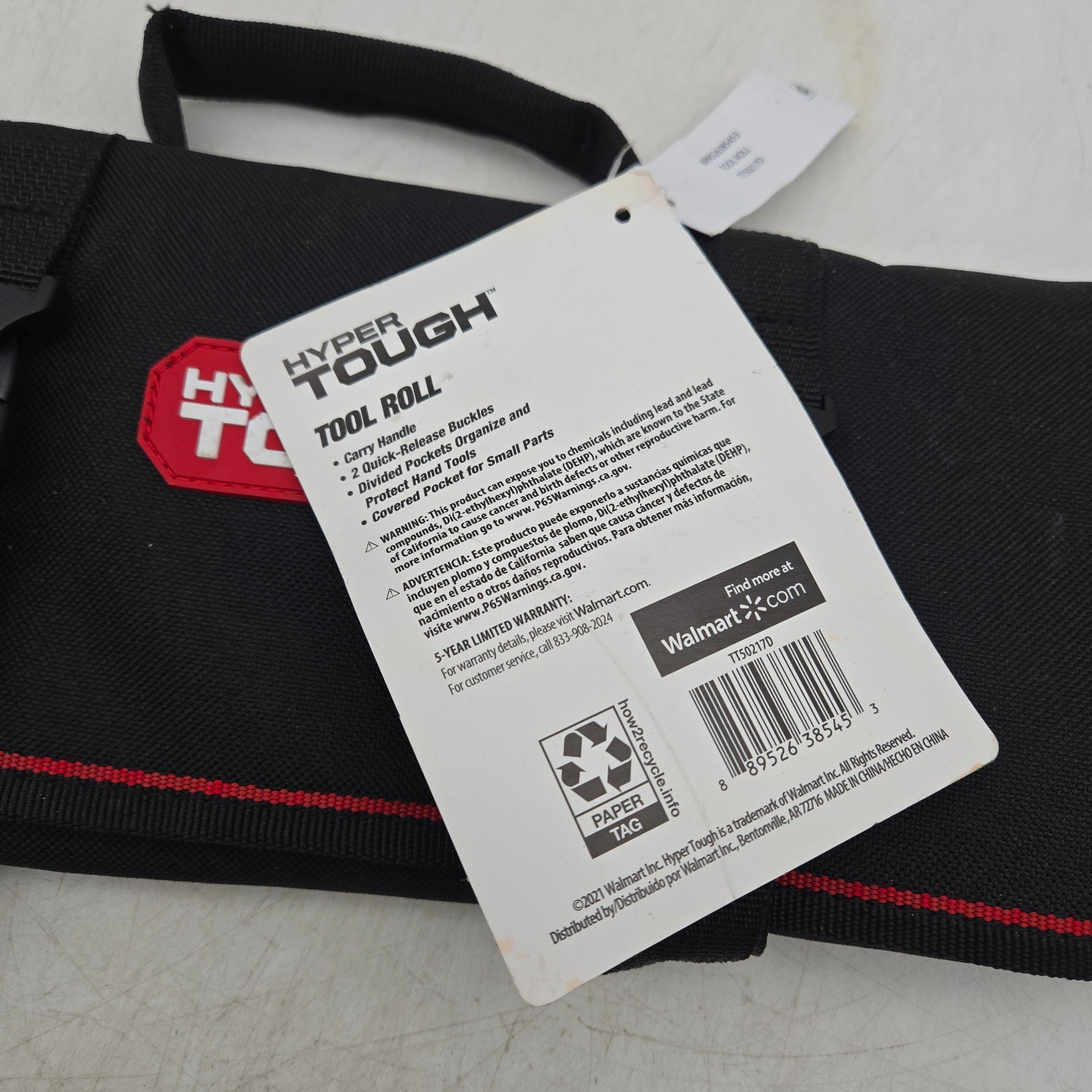 Hyper Tough Tool Roll TT50217D Black Nylon Tool Bag Holder