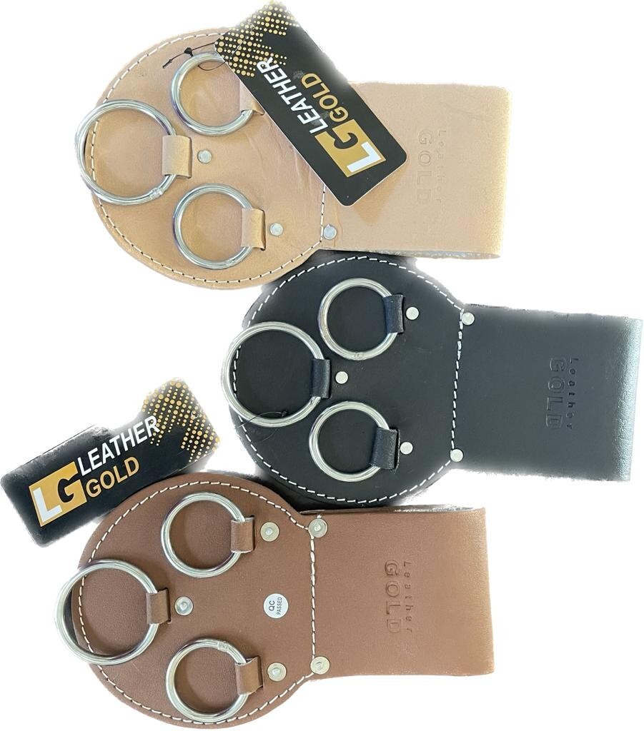 LEATHER GOLD Spud Wrench Holder with Steel Rings