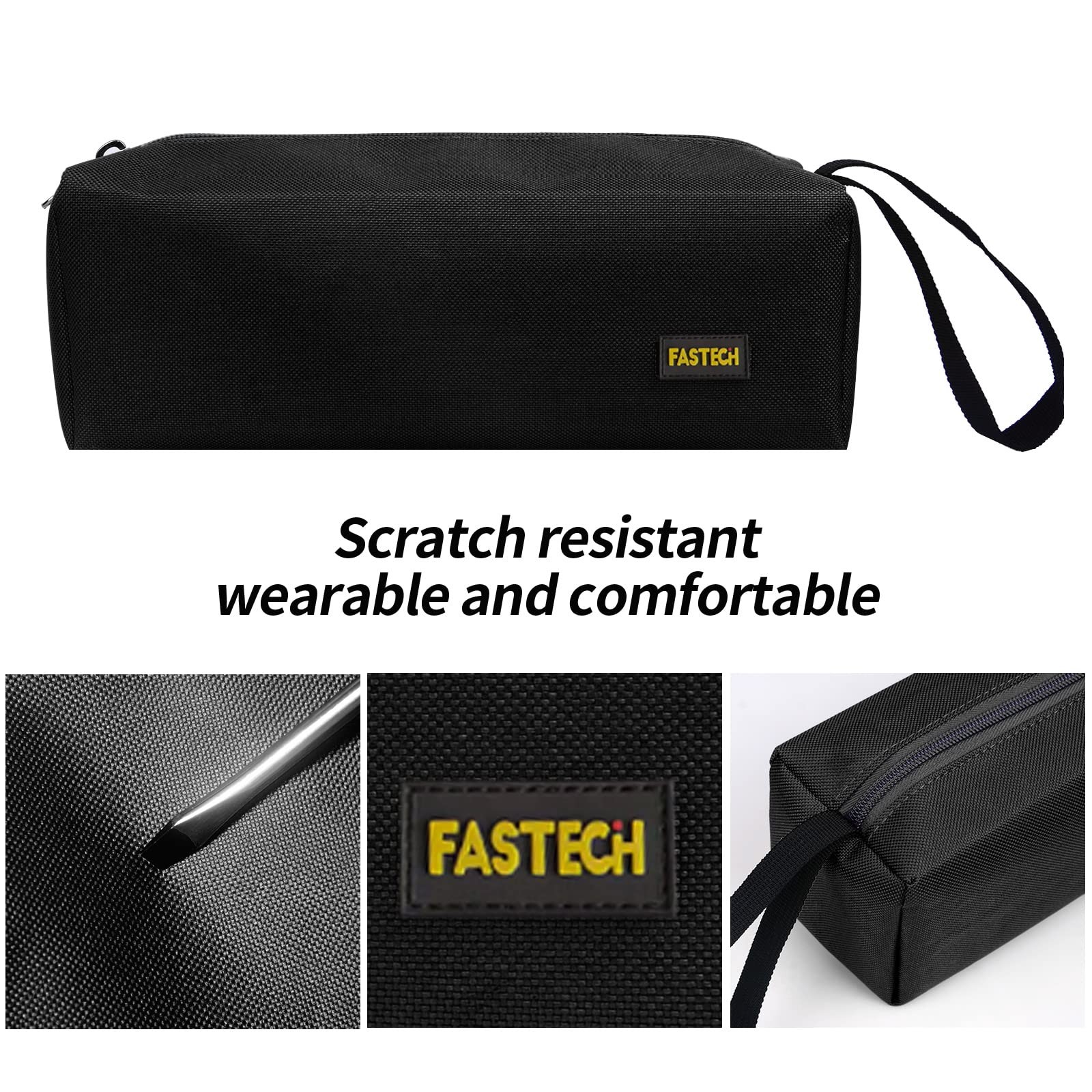FASTECH 1-Pack Zipper Utility Tool Bag, Small 1 Pack – Black, Black