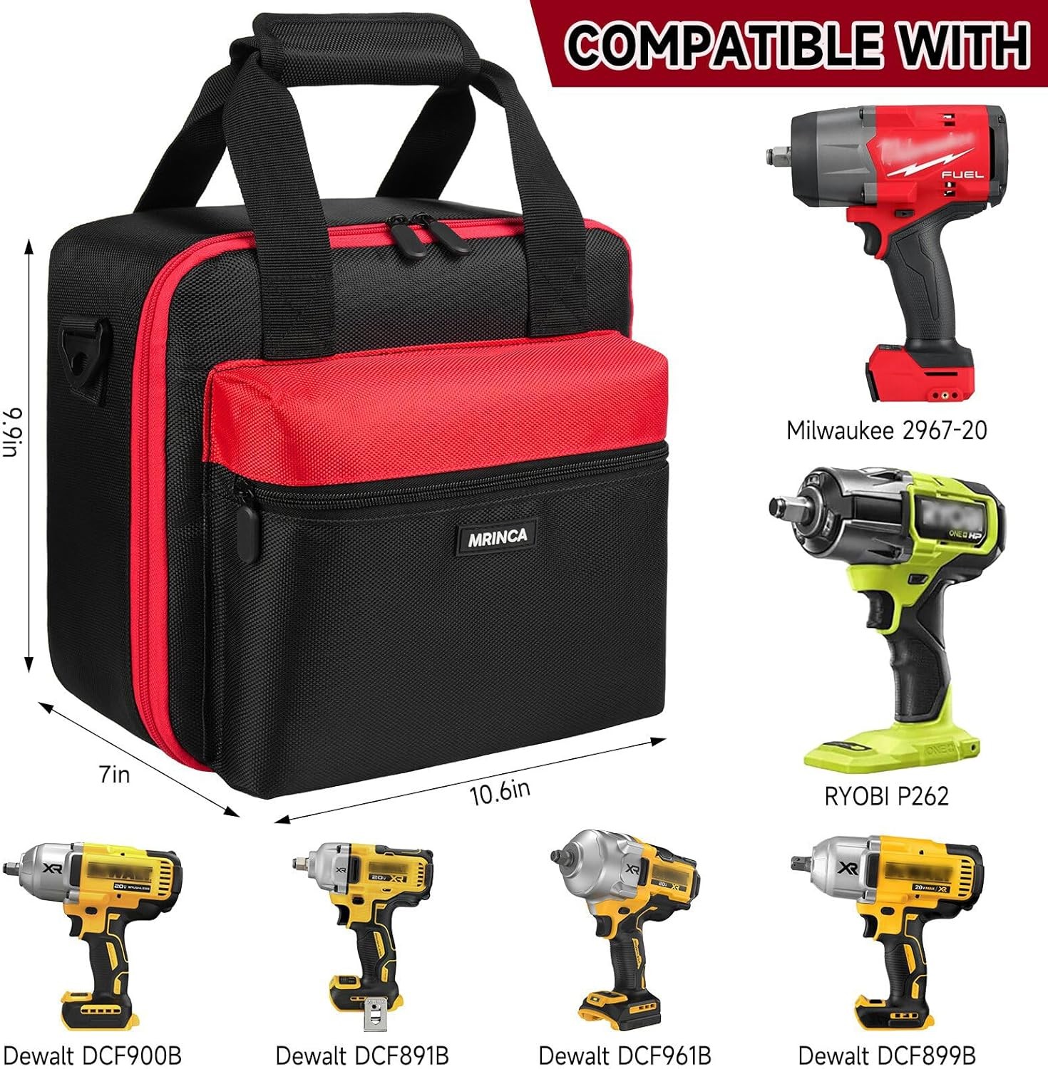 Milwaukee 2967-20/Dewalt DCF Impact Wrench Kit Case, Battery & Charger Bag